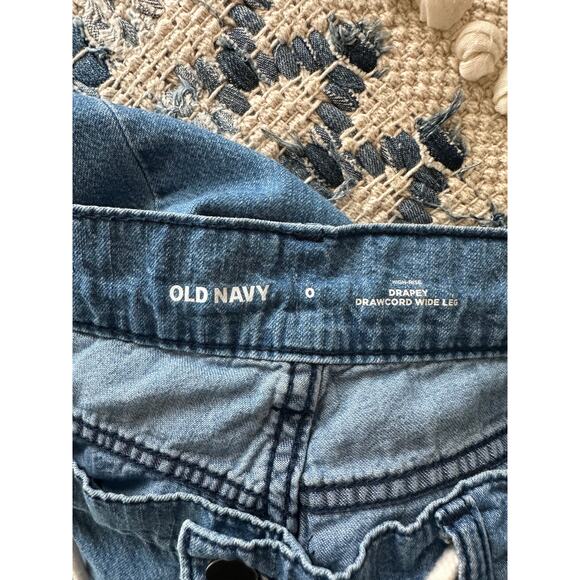 Old Navy Jeans High Rise Drapey Drawcord Denim Lightweight Size 0 Comfort - Picture 9 of 10